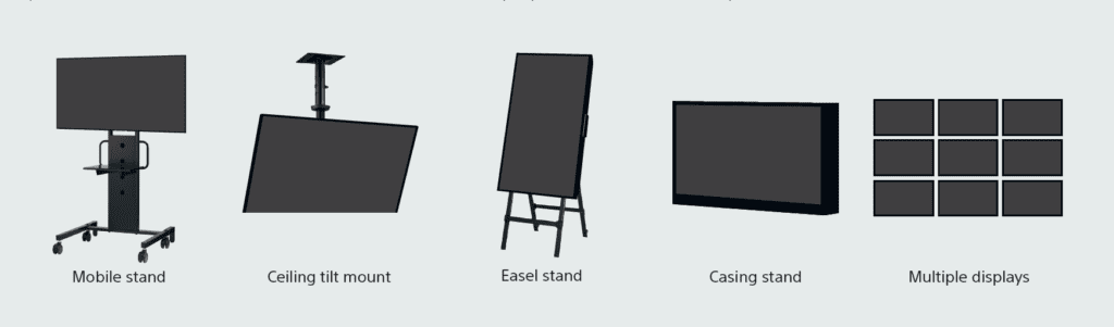 Installation and mounting options of the SONY BZ-L series of professional screens