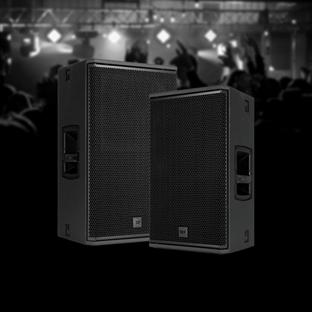 lav projekt exclusive rcf distributors - we present to you the rcf nx 9 series - introductory image of the nx 945 and nx 932 active sound boxes